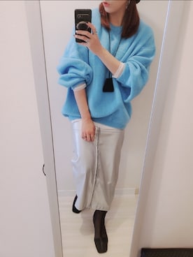 「NEUNA（ヌナ）のセンターシームスクエアトゥシアーチュールパイピングショートブーツ（ブーツ）」を使った、chii3☆さん（レディース・160cm）の秋コーディネート