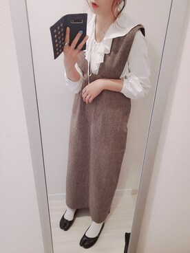 「select MOCA by son（セレクトモカバイソン）のアイテム（ジャンパースカート）」を使った、chii3☆さん（レディース・160cm）の春コーディネート