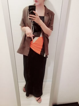 「wee9s（ウィークス）のdaily daily super stretch pleats skirt / セルフカット可能なスーパーストレッチプリーツスカート（スカート）」を使った、chii3☆さん（レディース・160cm）の夏コーディネート