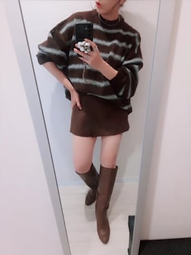 「ボーダーニット」｜chii3☆さん（レディース・160cm）の秋コーディネート
