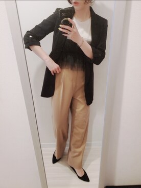 「GRL（グレイル）のアイテム（チューブトップ）」を使った、chii3☆さん（レディース・160cm）の春コーディネート