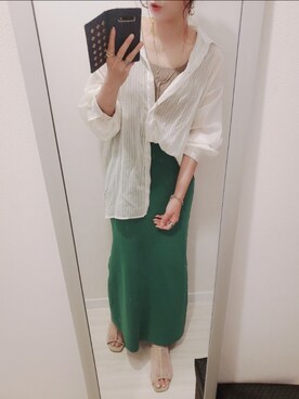 「rectangle（レクタングル）のアイテム（スカート）」を使った、chii3☆さん（レディース・160cm）の春コーディネート