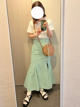 「サークルバッグ」｜みいちゃんさん（レディース・158cm）の夏コーディネート