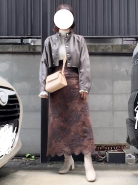 「Ameri（アメリ）のアイテム（ショルダーバッグ）」を使った、みいちゃんさん（レディース・158cm）の春コーディネート