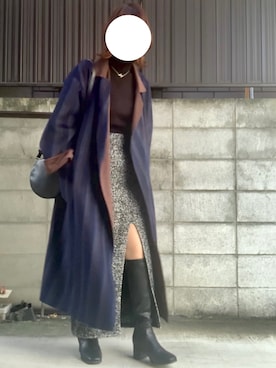 「スリット」｜「アイテム（その他アウター）」を使った、みいちゃんさん（レディース・158cm）の秋コーディネート