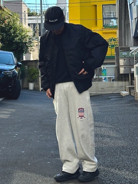 「秋冬コーデ」｜「アイテム（MA-1）」を使った、Kentoさん（メンズ・169cm）の冬コーディネート
