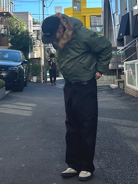 「AVIREX（アヴィレックス）のアイテム（MA-1）」を使った、Kentoさん（メンズ・169cm）の冬コーディネート