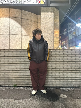 「AVIREX（アヴィレックス）のアイテム（その他アウター）」を使った、Kentoさん（メンズ・169cm）の冬コーディネート