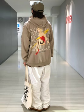 「プルオーバーパーカー」｜「アイテム（バッグ）」を使った、Kentoさん（メンズ・169cm）の秋コーディネート