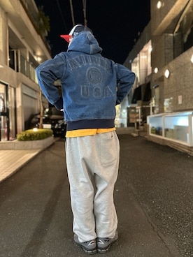 「AVIREX（アヴィレックス）のアイテム（キャップ）」を使った、Kentoさん（メンズ・169cm）の冬コーディネート
