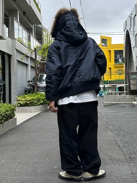 「AVIREX（アヴィレックス）のアイテム（ナイロンジャケット）」を使った、Kentoさん（メンズ・169cm）の秋コーディネート
