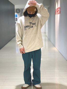 「プルオーバーパーカー」｜「アイテム（帽子）」を使った、Kentoさん（メンズ・169cm）の冬コーディネート