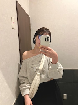 「loti（ロティ）のloti ワンショルダークロワッサンBAG（ショルダーバッグ）」を使った、shihokoさん（レディース・166cm）の春コーディネート