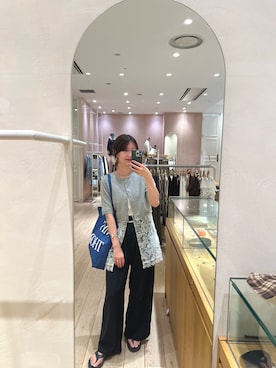 「アイテム（カーディガン/ボレロ）」を使った、shihokoさん（レディース・168cm）の夏コーディネート