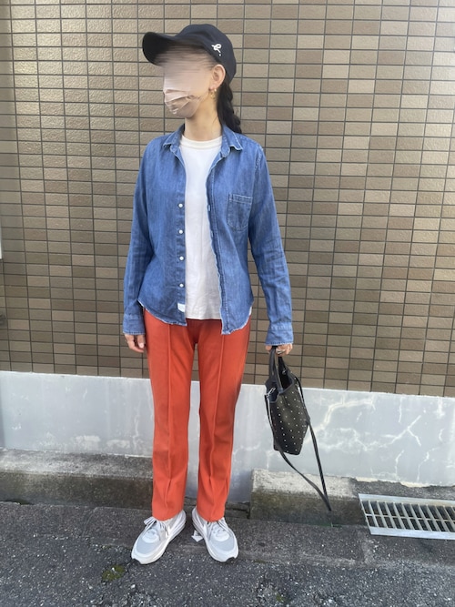 フランクアンドアイリーン ストーンウォッシュ ダメージシャツ 緑 アイリーン フランクアンドアイリーン ストーンウォッシュ ダメージシャツ