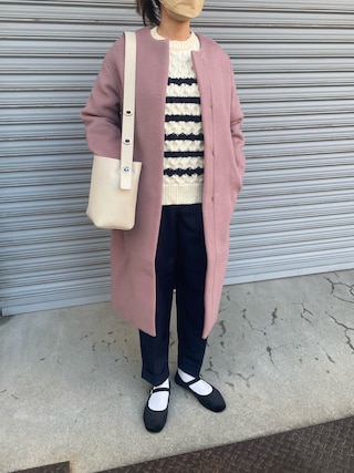 IENA（イエナ）の「ラムウールノーカラーロングコート◇（ノーカラー