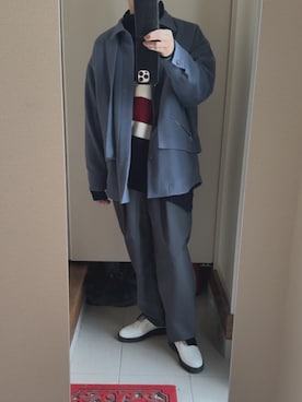 「CULLNI（クルニ）のアイテム（ジャケット/アウター）」を使った、よねたむさん（メンズ・172cm）の冬コーディネート