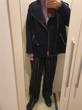 「SHAREEF（シャリーフ）のアイテム（パンツ）」を使った、よねたむさん（メンズ・172cm）の冬コーディネート