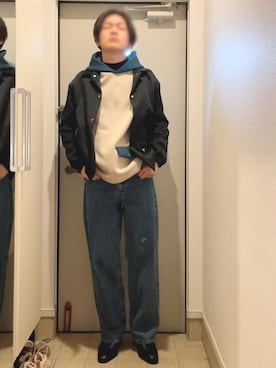 「CULLNI（クルニ）のアイテム（ブルゾン）」を使った、よねたむさん（メンズ・172cm）の春コーディネート