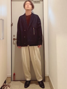「CULLNI（クルニ）のアイテム（デニムジャケット）」を使った、よねたむさん（メンズ・172cm）の冬コーディネート