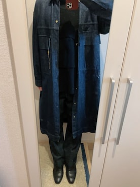 「CULLNI（クルニ）のアイテム（その他アウター）」を使った、よねたむさん（メンズ・172cm）の秋コーディネート