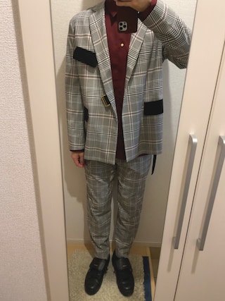 美品 CULLNI クルニ タイロッケングレンチェックジャケット CULLNI（クルニ）の「タイロッケングレンチェックジャケット