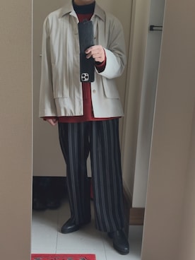 「SHAREEF（シャリーフ）のアイテム」を使った、よねたむさん（メンズ・172cm）の春コーディネート