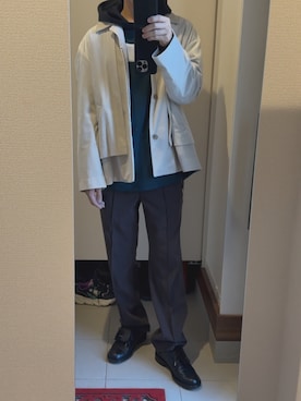 「CULLNI（クルニ）のアイテム（ジャケット/アウター）」を使った、よねたむさん（メンズ・172cm）の秋コーディネート