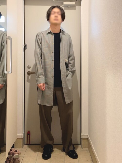 CULLNI（クルニ）の「2019秋冬 グレンチェックロングシャツ（シャツ 