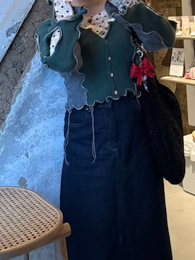 「GU（ジーユー）のアイテム（デニムスカート）」を使った、iさん（レディース・161cm）の秋コーディネート