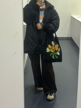 「GU（ジーユー）のアイテム（スラックス）」を使った、iさん（レディース・161cm）の冬コーディネート