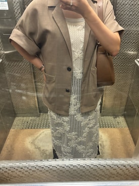 「アイテム（スカート、ブラウン系）」を使った、iさん（レディース・161cm）の夏コーディネート