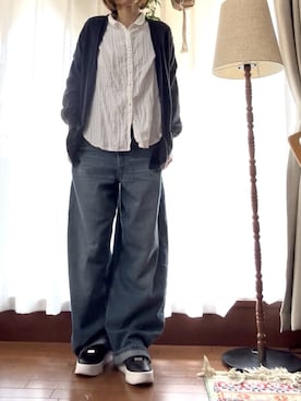 「NIKE（ナイキ）のナイキ エア フォース 1 PLT.AF.ORM ウィメンズシューズ / Nike Air Force 1 PLT.AF.ORM Women's Shoes＜22-29cm 展開＞（スニーカー、ブラック系）」を使った、r_coさん（レディース・159cm）の春コーディネート