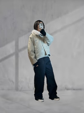 「hellam（へラム）のアイテム」を使った、r_coさん（レディース・159cm）の冬コーディネート