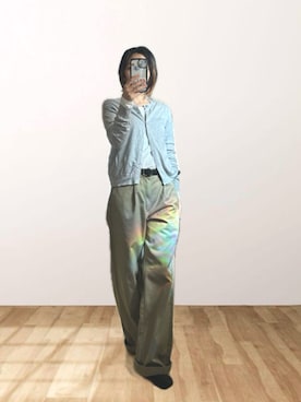 「UNIQLO（ユニクロ）のアイテム（カーディガン/ボレロ、グレー系）」を使った、r_coさん（レディース・159cm）の春コーディネート