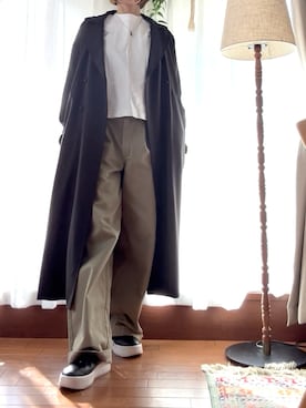 「無印良品（ムジルシリョウヒン）の婦人　涼感ＵＶカットクルーネックワイド半袖Ｔシャツ（Tシャツ/カットソー、ホワイト系）」を使った、r_coさん（レディース・159cm）の春コーディネート