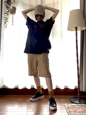 「MARMOT（マーモット）のアイテム」を使った、r_coさん（レディース・159cm）の夏コーディネート