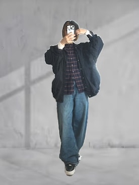 「NIKE（ナイキ）のナイキ エア フォース 1 PLT.AF.ORM ウィメンズシューズ / Nike Air Force 1 PLT.AF.ORM Women's Shoes＜22-29cm 展開＞（スニーカー、ブラック系）」を使った、r_coさん（レディース・159cm）の春コーディネート