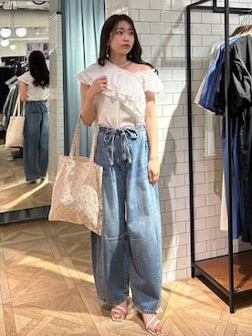 「LOWRYS FARM（ローリーズファーム）のアイテム（トートバッグ）」を使った、yuiyui5151さん（レディース・166cm）の春コーディネート