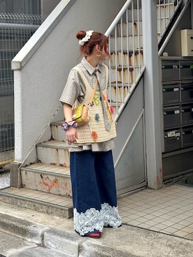 「GRAIN（グレイン）のアイテム」を使った、ユイナさん（レディース・162cm）の夏コーディネート