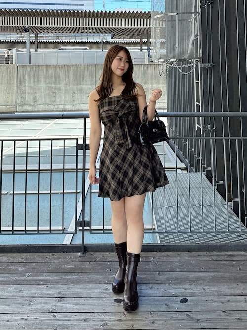 日本未入荷★CHICLINE★クロップジャケットレイヤードワンピース PLUS】アシンメトリーレイヤードニットワンピース｜WOMEN