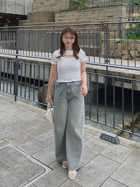 「Chico（チコ）のアイテム（Tシャツ/カットソー）」を使った、yocoさん（レディース・160cm）の春コーディネート