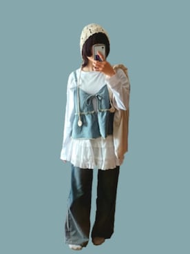 「アイテム（ニットキャップ/ビーニー）」を使った、4n0neさん（レディース・152cm）の春コーディネート