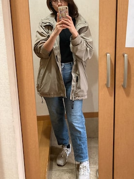 「GAP（ギャップ）のアイテム」を使った、智子さん（レディース・160cm）の春コーディネート