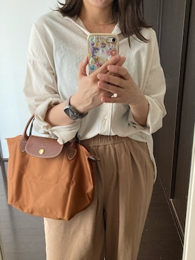 「LONGCHAMP（ロンシャン）のアイテム」を使った、tomokoさん（レディース・160cm）の春コーディネート