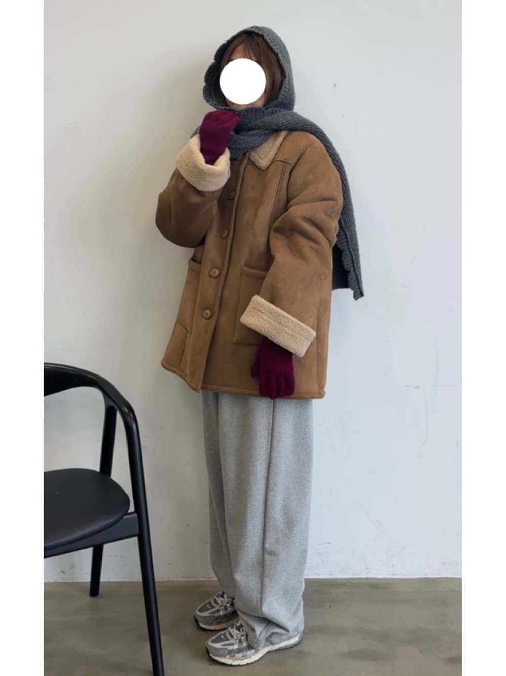 GIUNON（ジウノン）の「2way scallop hood muffler / 2wayスカラップ