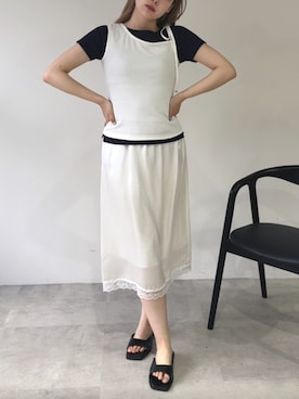 「アイテム（タンクトップ）」を使った、さきさん（レディース・160cm）の夏コーディネート