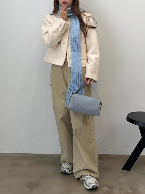 GIUNON ノーカラーコート コート collarless short jacket coat