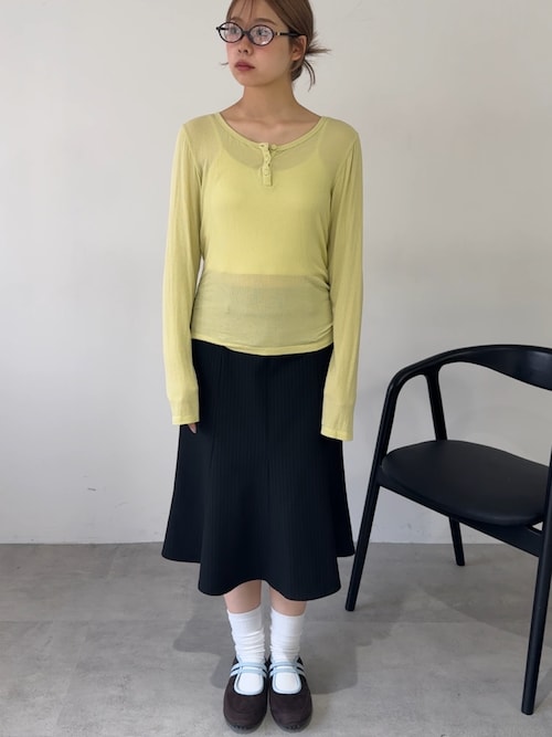 midi pocket stripe skirt / ミディポケットストライプスカート