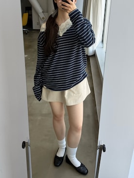 「GIUNON（ジウノン）のアイテム」を使った、さきさん（レディース・160cm）の夏コーディネート